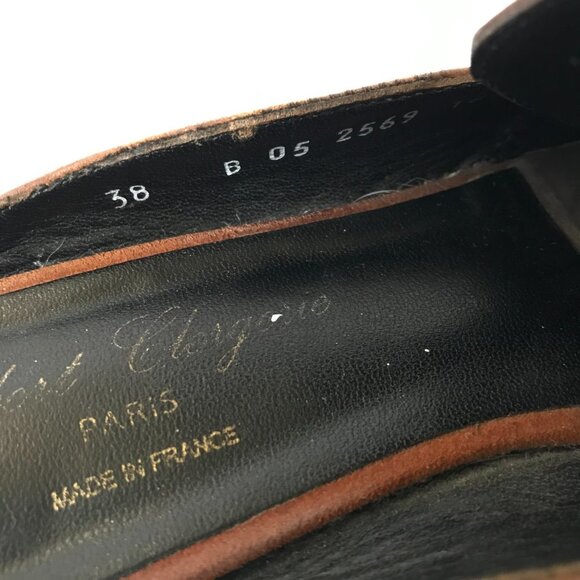 Robert Clergerie Paris Alicel Slides Mules Loafers Womens 38 8 Brown Suede Shoes - Picture 6 of 10